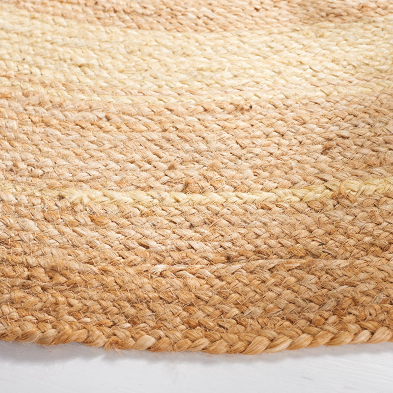 Derwood Natural Fiber Hand Woven Jute Oriental Rug, Round 5'