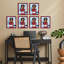 Ensemble de 6 cadres muraux en bois 11 "x 14" rouge