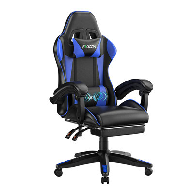Gaming Chair with  Massage Lumbar Support and Footrest