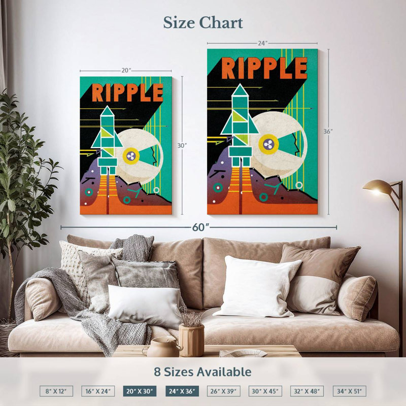 Tergel Cryptocurrency Ripple Poster, 36" H x 24" W