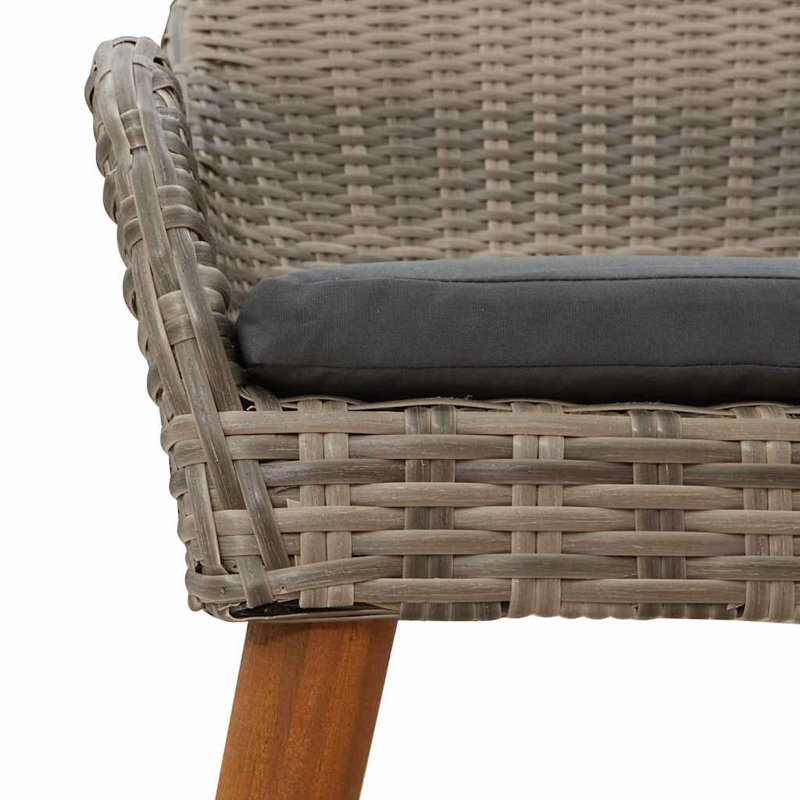 Chaise de jardin vidaXL 2 pièces en poly rotin noir 62,5 x 55 x 82 cm, Noir