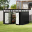 Charcoal Black Flat Roof Tool Shed