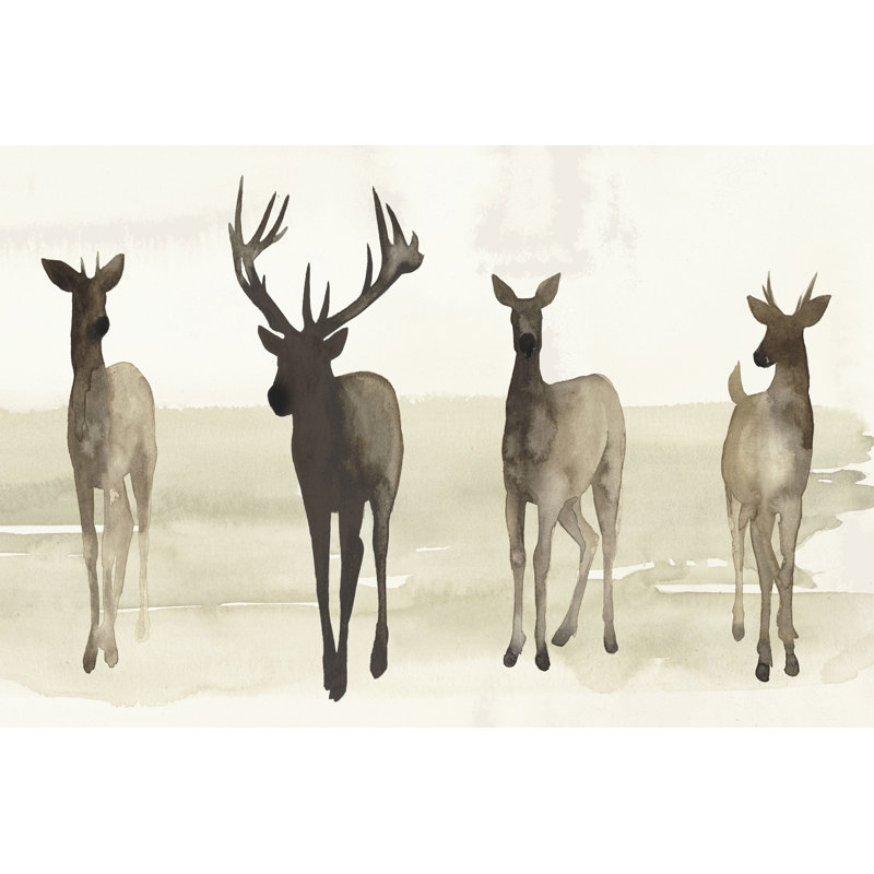 Deer Line II - Wrapped Canvas Painting, 30cm H x 46cm W