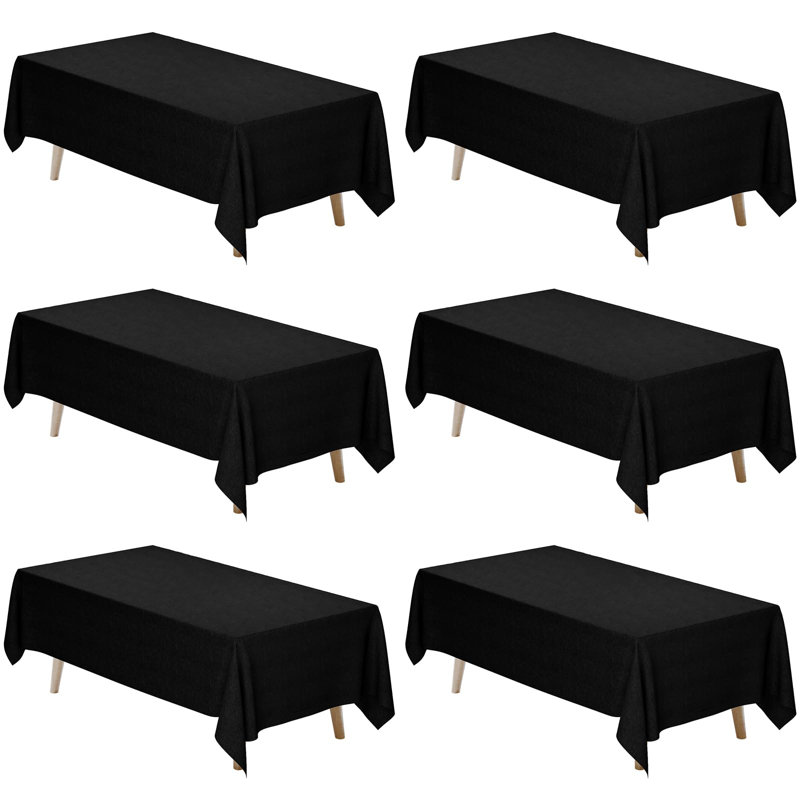 Table Cloth For Rectangle Table, Polyester Fabric Tablecloths Rectangular, Banquet, Dining, Wedding, Graduation,(6 PCS)
