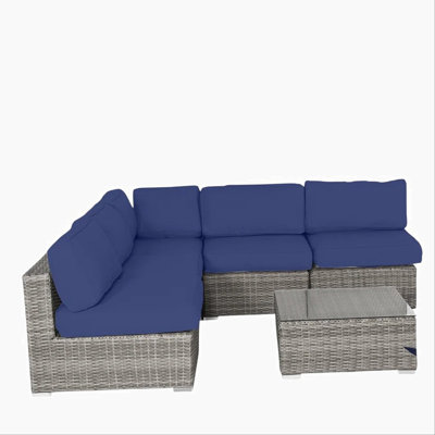 Fully Assembled 6-Piece Wicker Patio Furniture Set with Cushions