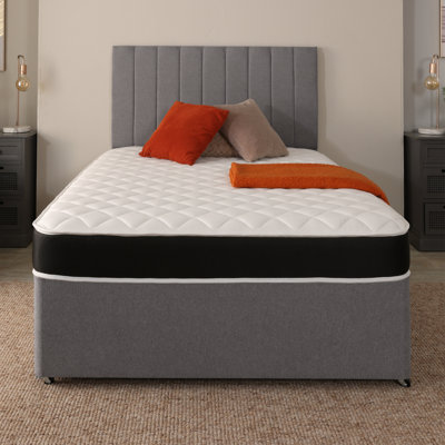 Blizzard Black Border Quilted Hypoallergenic Memory Sprung Mattress