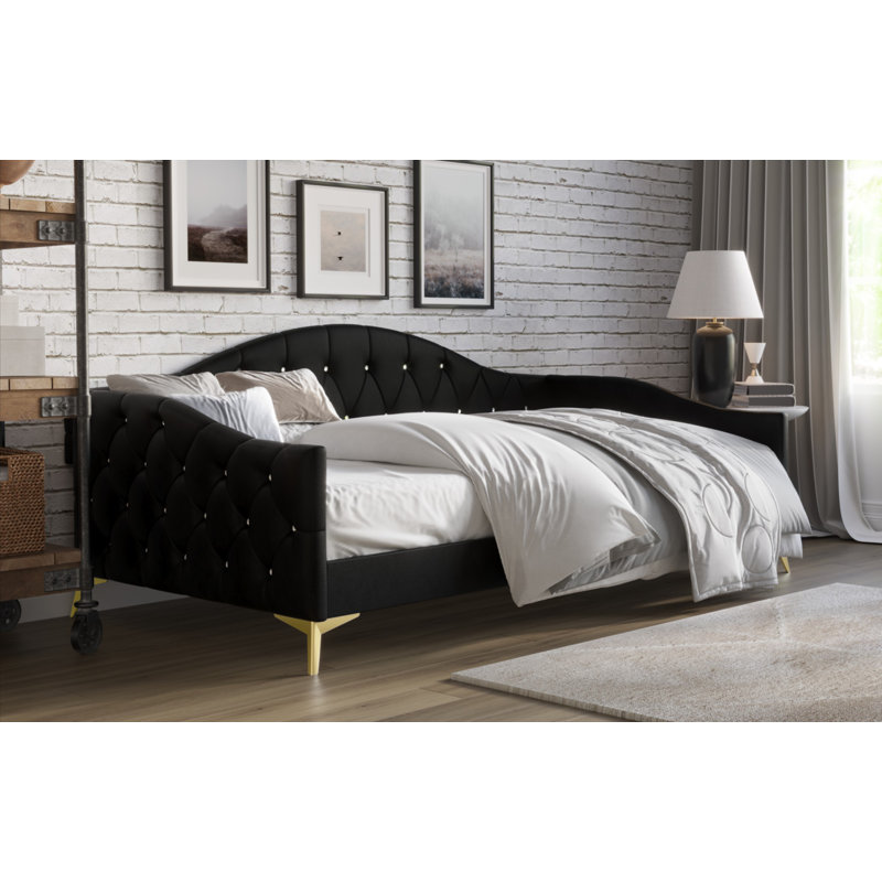 Upholstered Daybed, Black