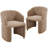 25" Wide Modern Dining Chair Upholstered Barrel Armchair With Solid Wood Legs And Backrest, For Dining Room/Living Room-118590321