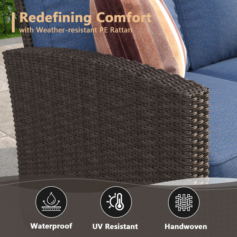 Ensemble de conversation pour patio, Bleu ardoise