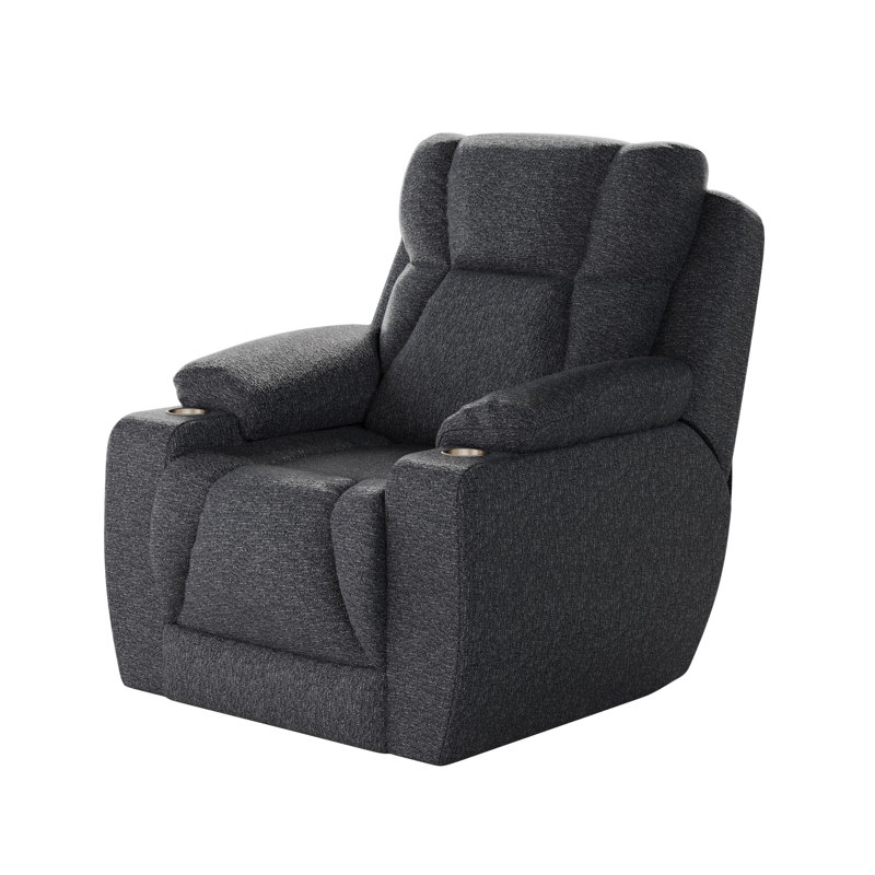 Fauteuil inclinable près du mur pour homme, Microfibre, Bleu marine Brady