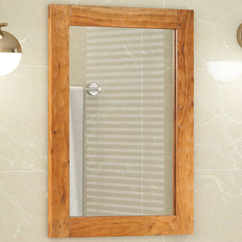 Sundee Solid Wood Wall Mirror, Brown