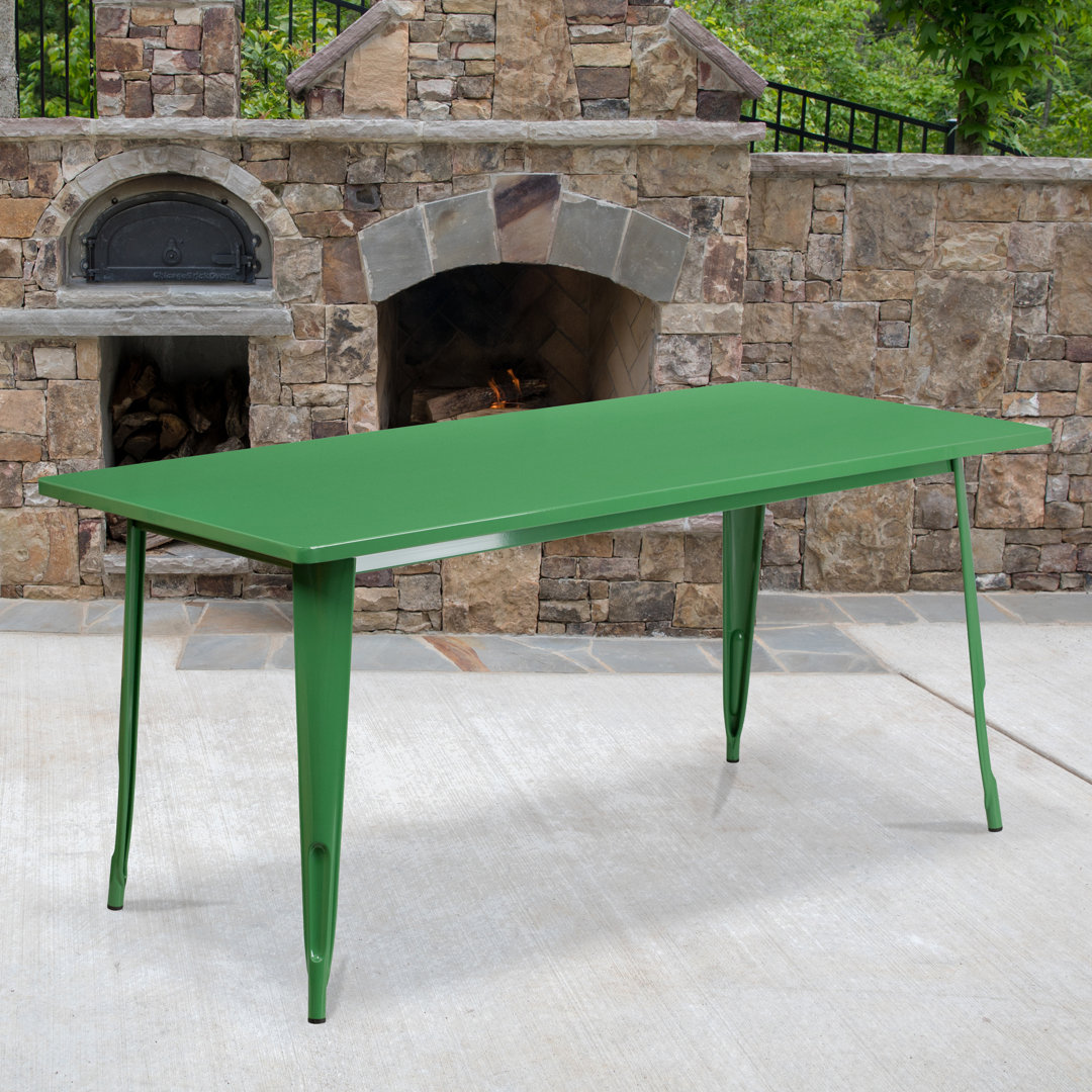 Commercial Grade Rectangular Metal Indoor-Outdoor Table