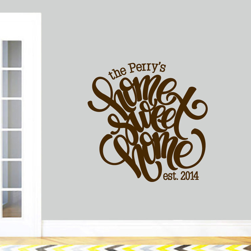 Text & Numbers Wall Decal, Yes, Chocolate Brown