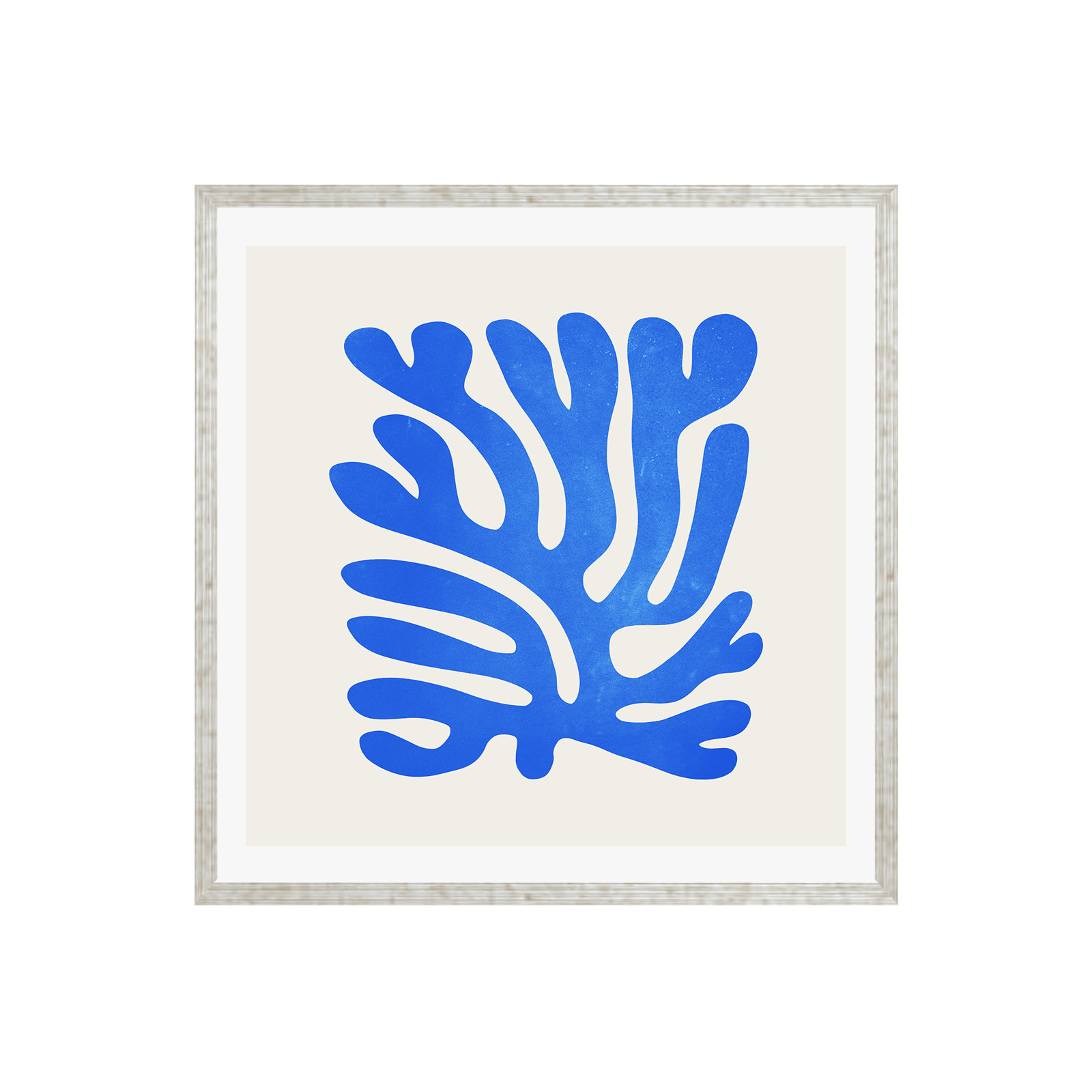 Marseille Blue Matisse Color by Ayeyokp, No, 12" H x 12" W x 0.75" D, Silver Floater Framed