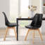 Ensemble de salle à manger extensible rectangulaire Alward pour 4 personnes, ensemble de salle à manger moderne en bois avec chaises rembourrées-1777431240-1777431244-1777431245