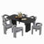 Ensemble de salle à manger à double piédestal avec chaises-1311053356-1311053359