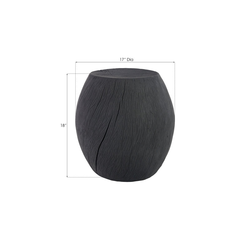 Charred Log Accent Stool