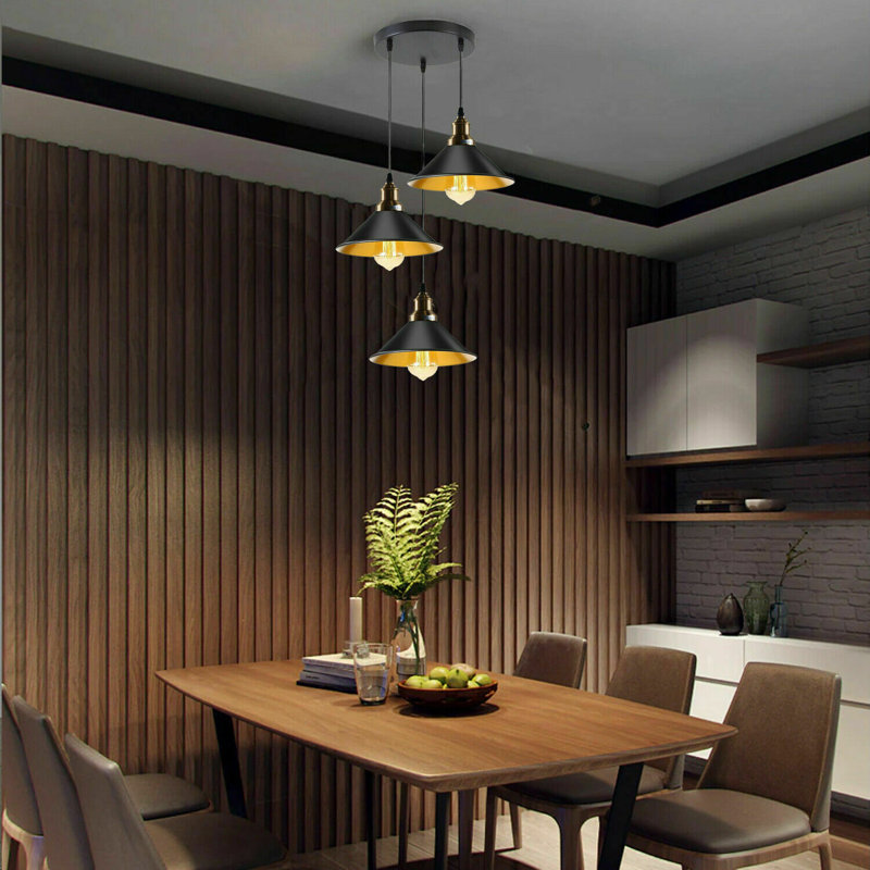 Remi 3 - Light Cluster Pendant, Black inner Gold