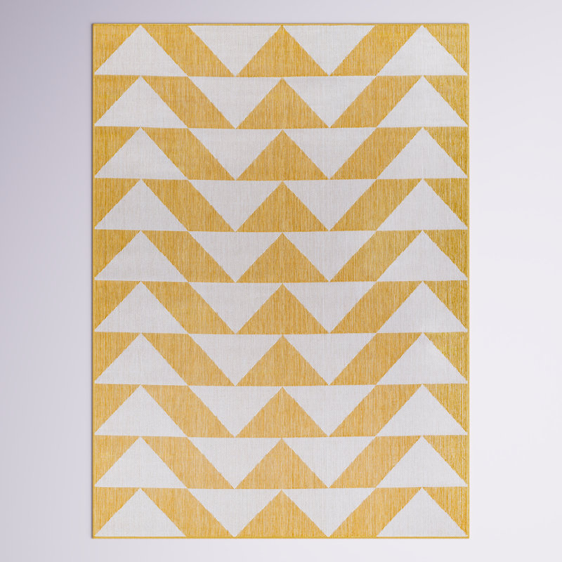 Aminat Geometric Indoor / Outdoor Rug, Rectangle 6'7" x 9'