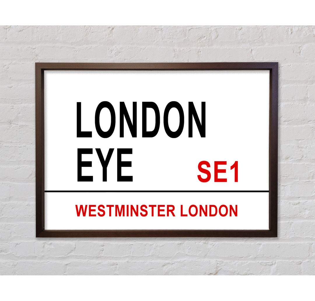 London Eye Signs - Einzelne Bilderrahmen Kunstdrucke auf Leinwand