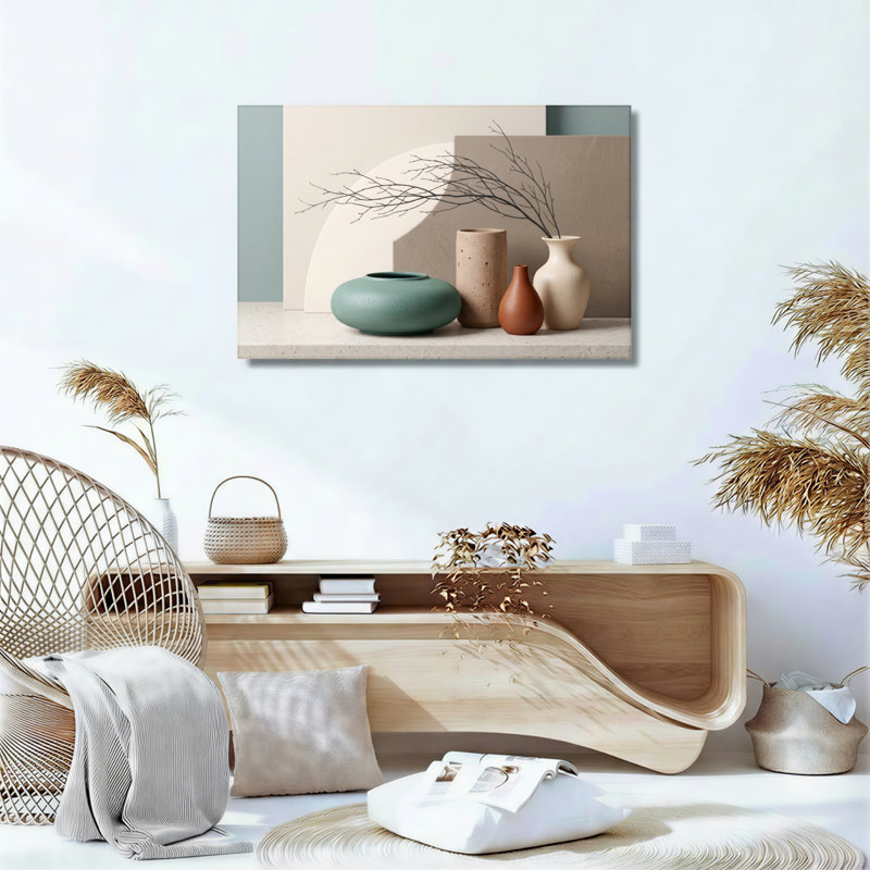 Ensemble de 1 tableau minimaliste sur toile représentant un vase, H 24 po x l 36 po, Toile tendue