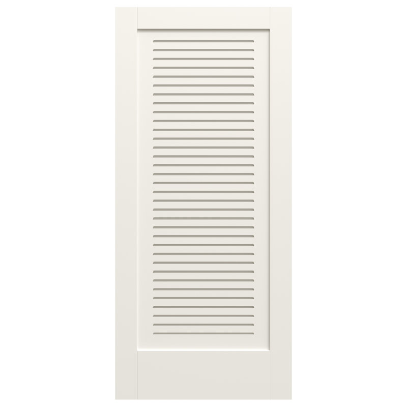 1 Panel Primed MDF Interior Door Slab Full Modern Ventilated Panel, 24" x 80"