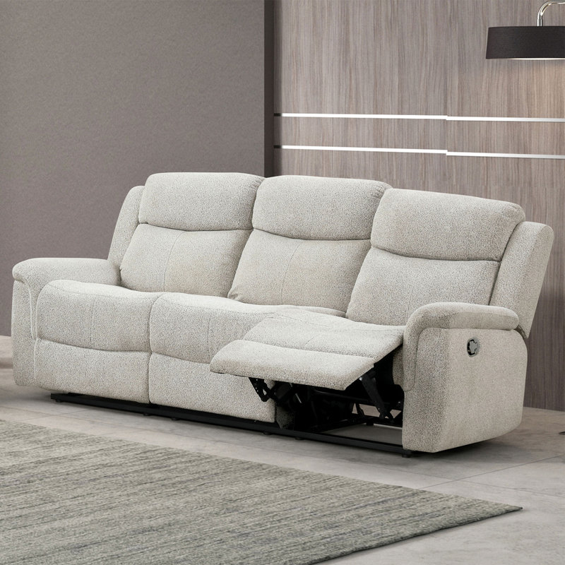 80" W Contemporary Sofa, Light Gray