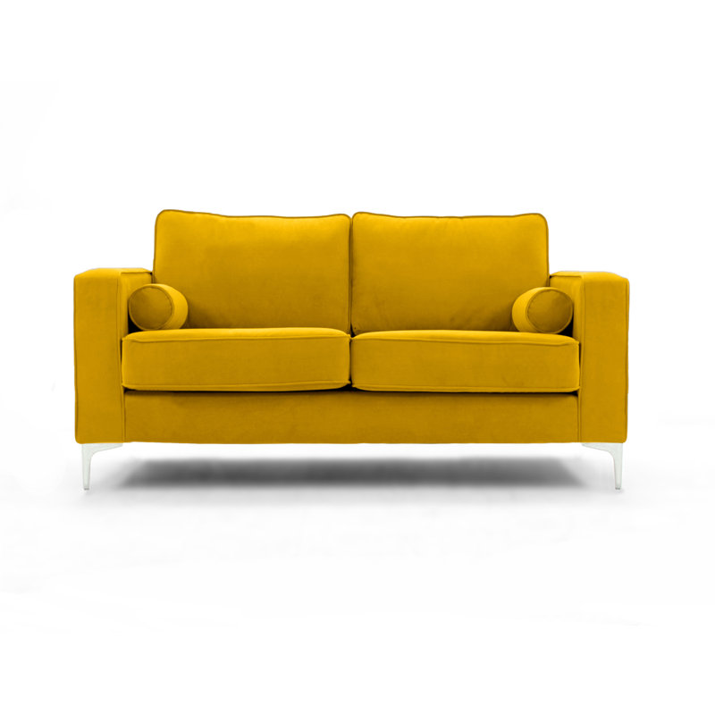 Georgio 2 Seater Velvet Sofa, 2, Mustard