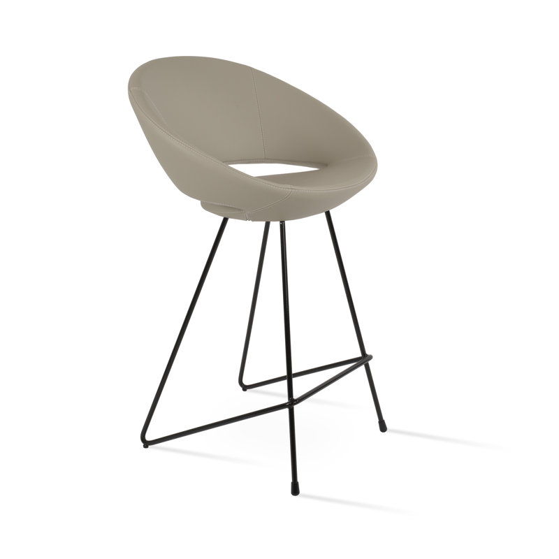 Tabouret de bar et de comptoir Crescent Cattelan, Similicuir os, Laiton, Tabouret de comptoir (siège d'une hauteur de 24 p