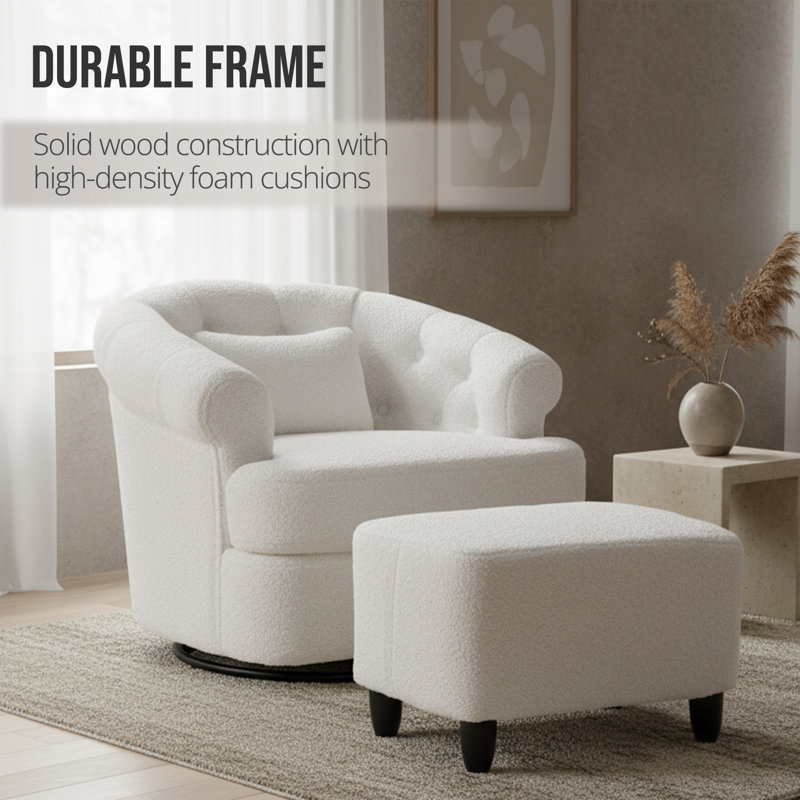 Fauteuil d'appoint pivotant en tonneau Wismestr