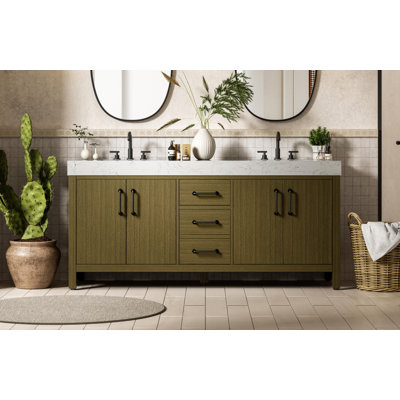 72 inch Double Bathroom Vanity_Traditional_VF60672