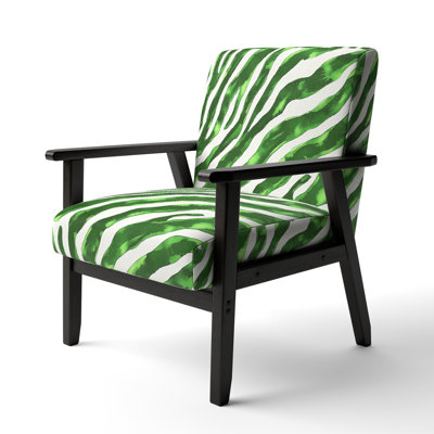 Zebra Striped - Upholstered Cabin & Lodge Accent Arm Chair