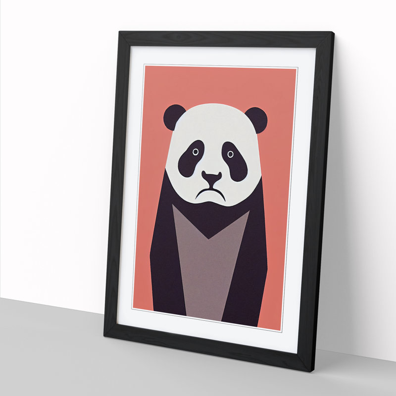 Simple Panda Vol.3 - Wall Art, 34cm H x 25cm W x 2cm D, Oak