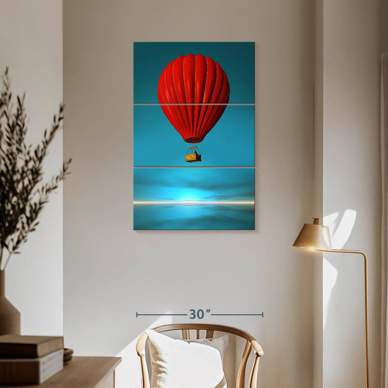 Montgolfière rouge Mehar, H 57 po x l 36 po