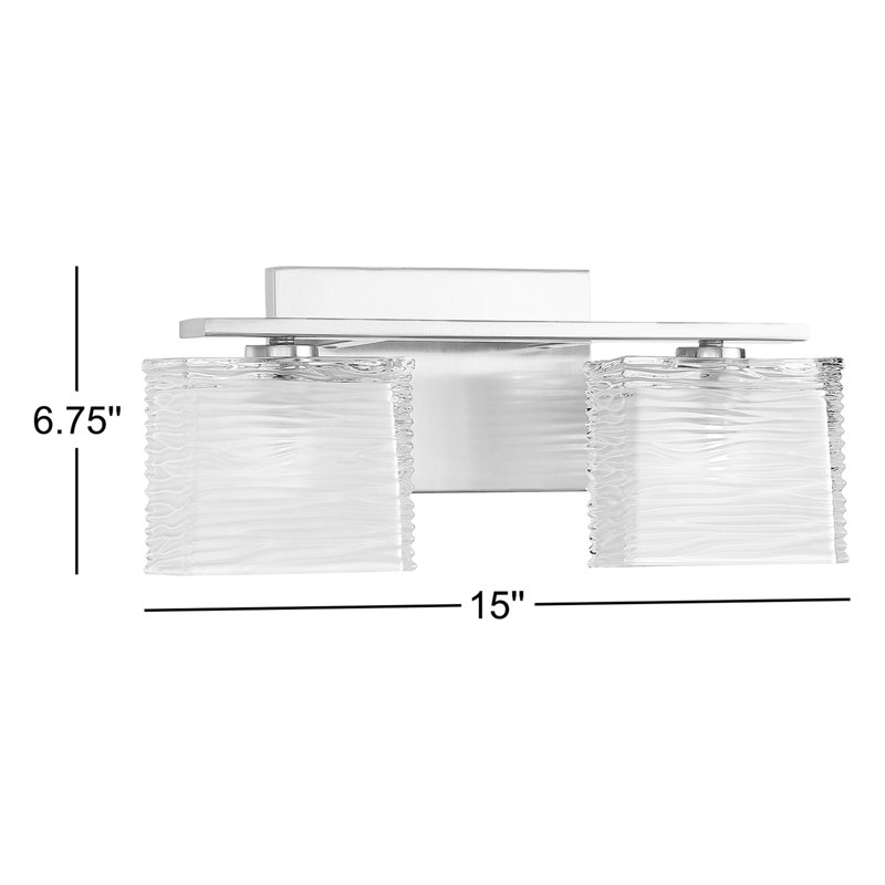 Éclairage de salle de bain à intensité variable 2 lumières Dunreith, Chrome poli