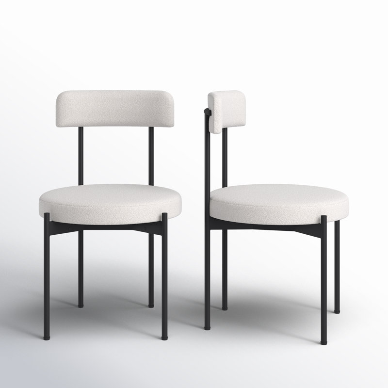 Liana 20'' H Boucle Upholstered Side Chair, White