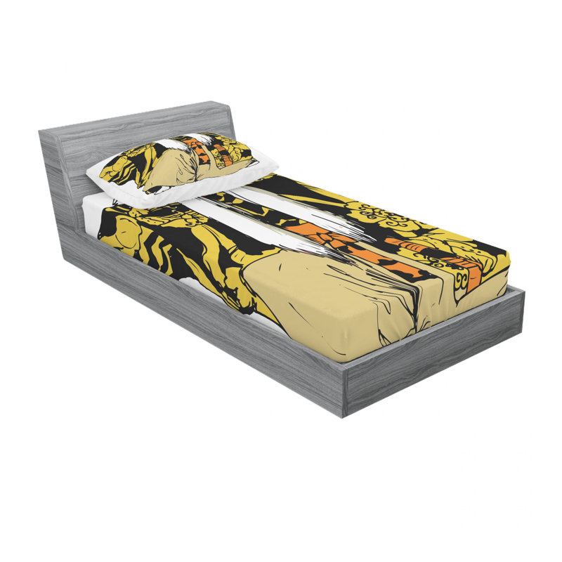 Ensemble de draps Japon, Ensemble de draps pour lit simple avec drap-housse