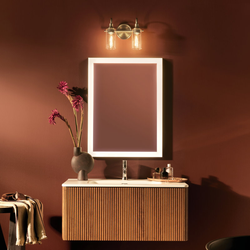 12.5" 2-Light Vanity Light with Clear Glass, Bronze