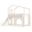 Lit mezzanine simple en bois massif avec glissoire, étagères et garde-robe intégrée-131665672-131665670