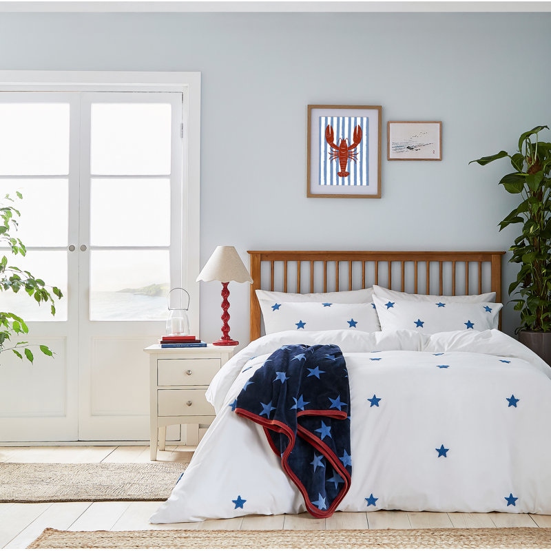 Tufted Star Duvet Cover Set, Super King Duvet Cover + 2 Standard Pillowcases, White