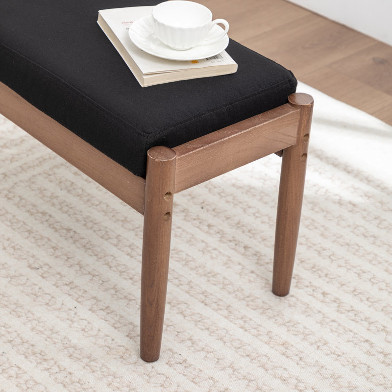 Juntier Upholstered Ottoman, Black