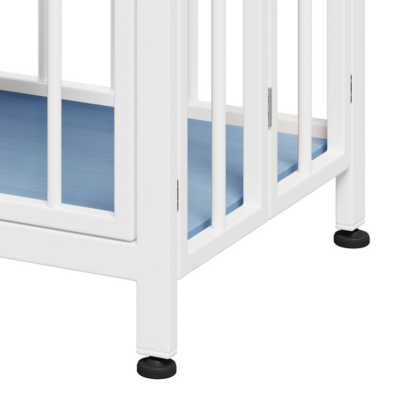  Caisse en métal pliable pour chien avec bols, Moyen (H 24 po x l 33 po x P 20 po), Bleu