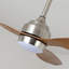 Ventilateur de plafond de 52 pouces avec éclairage à DEL intégré, moteur à courant continu à télécommande, 6 vitesses, pales en noyer, finition nickel satiné pour le salon ou la terrasse