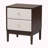 Prinpop Brown Finish 2-Drawer Nightstand With Metal Drawer Knob, 23.15" H X 18.47" W X 15.38" D