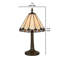 Lampe de table Tiffany à abat-jour conique en métal avec abat-jour conique, bronze et beige