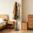 Floor-Standing Metal Coat Rack With A Natural Marble Base And 8 Strong Hooks; Practical For Storing Coats, Bags, And Hats In The Entryway.