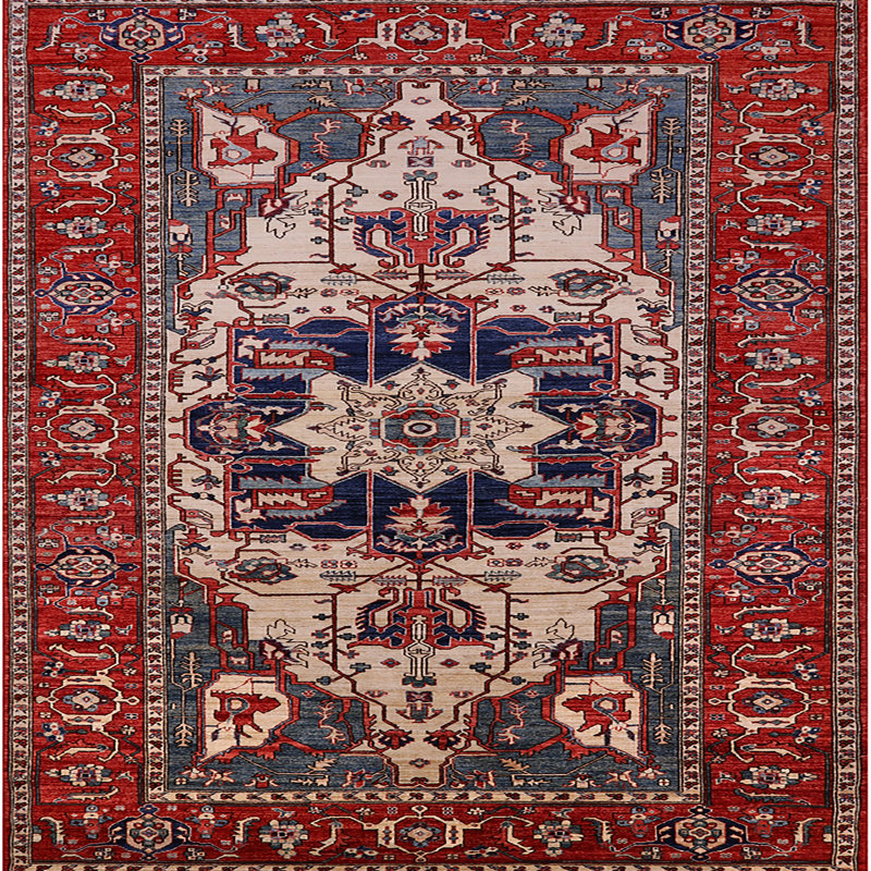 Tapis oriental rouge Fresca, Carré 6 pi
