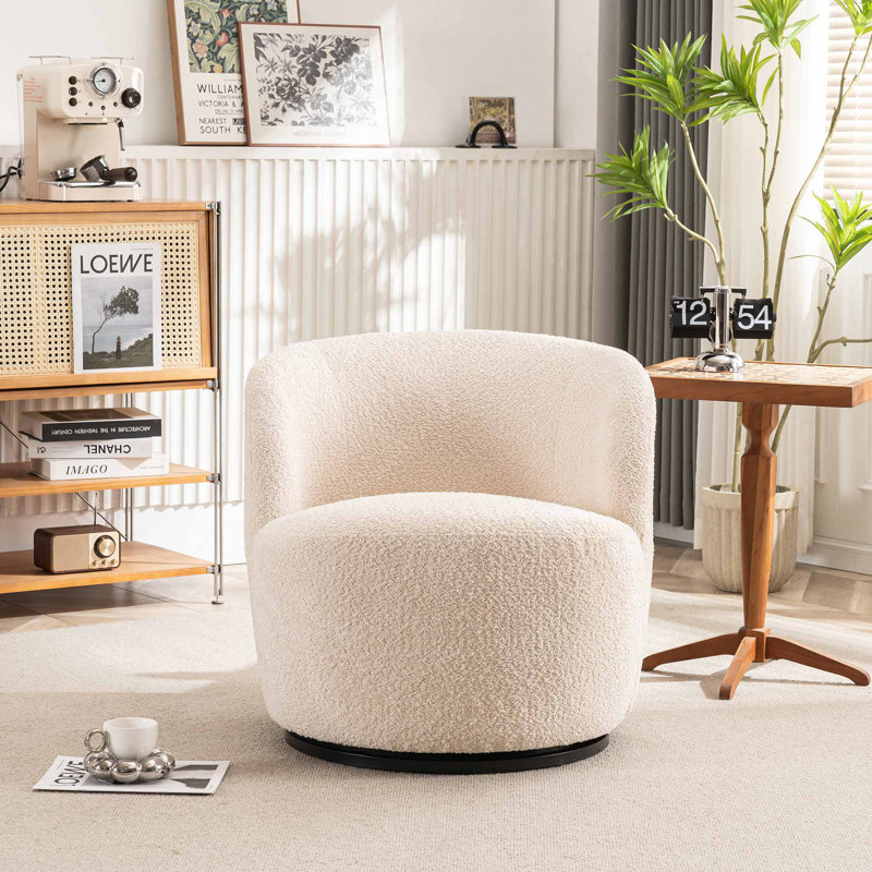 Ivy Bronx Hadriel Small Swivel Chair,Full Assembled Boucle