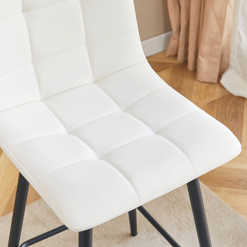 Élégant ensemble de chaises de bar en polyuréthane - confortable et polyvalent pour divers espaces, Blanc