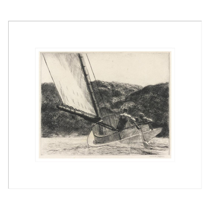 «The Cat Boat» par Edward Hopper - impression giclée sur cadre, H 13,75 po x l 15,64 po